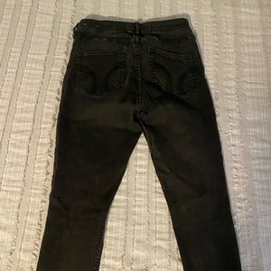 Hollister crop high rise black ripped jeans size 28